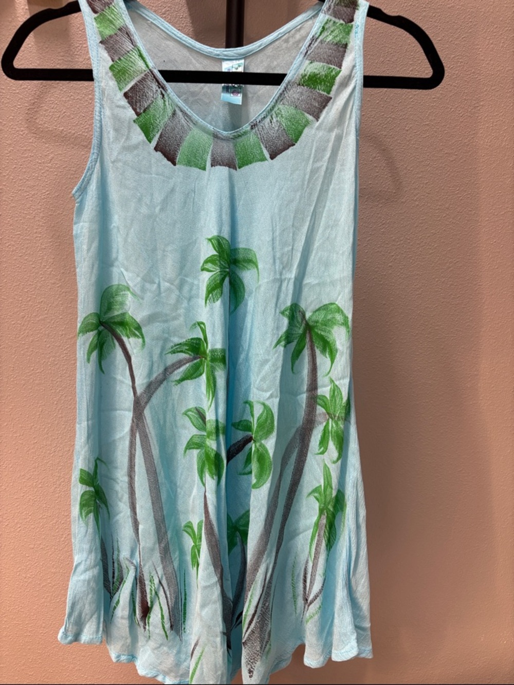 India Boutique Light Blue Palm Tree Swing Tank
